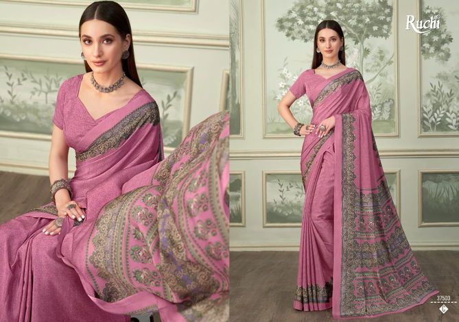 Vivanta Silk 37 By Ruchi Crepe Silk Printed Saree Wholesale Price In Surat